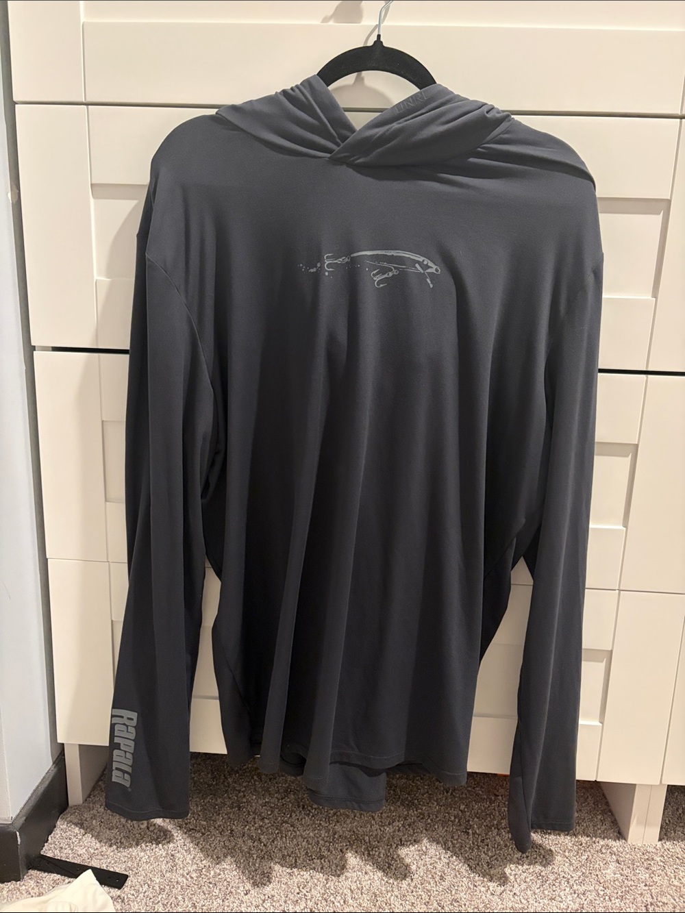 Men's Hooded Performance Long-Sleeve Rapala Shirt - Charcoal Gray